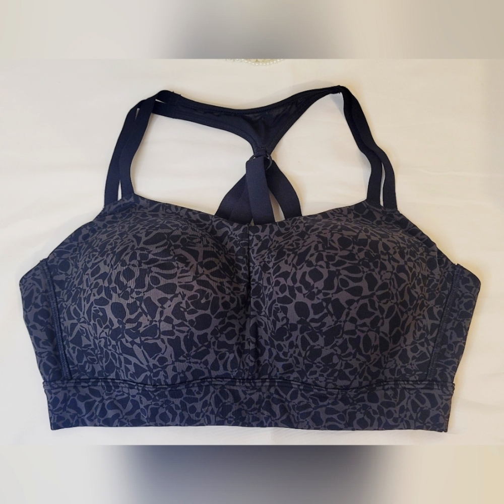 Under Armour Black and Gray Sports Bra with Racerback